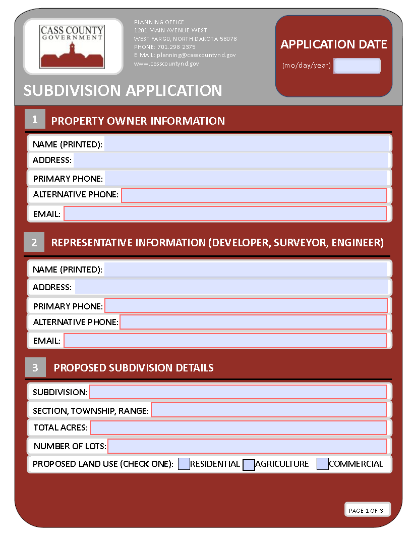 Subdivision Application