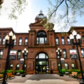 Thumbnail image of front of Cass County Courthouse in spring