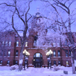 Thumbnail image of front of courthouse in winter snow