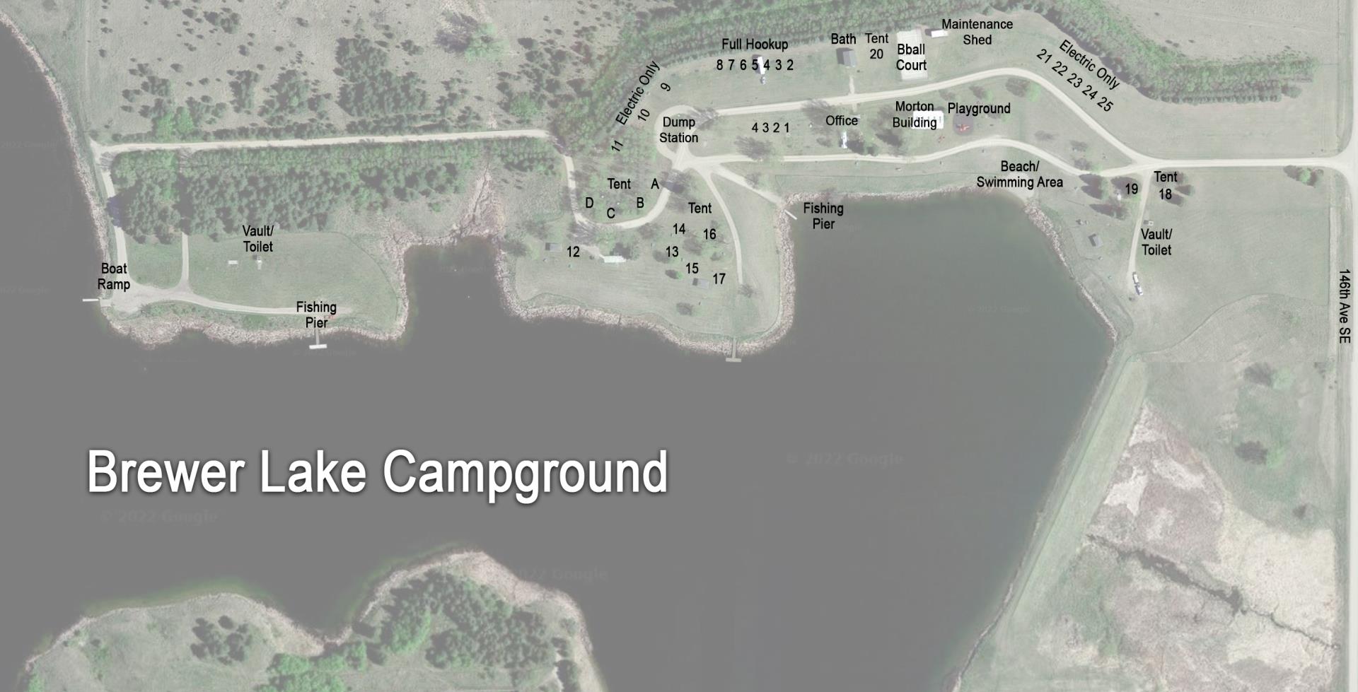 Map of the Brewer Lake Campground