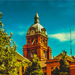 Thumbnail image of the Cass County Courthouse clock tower in the summer