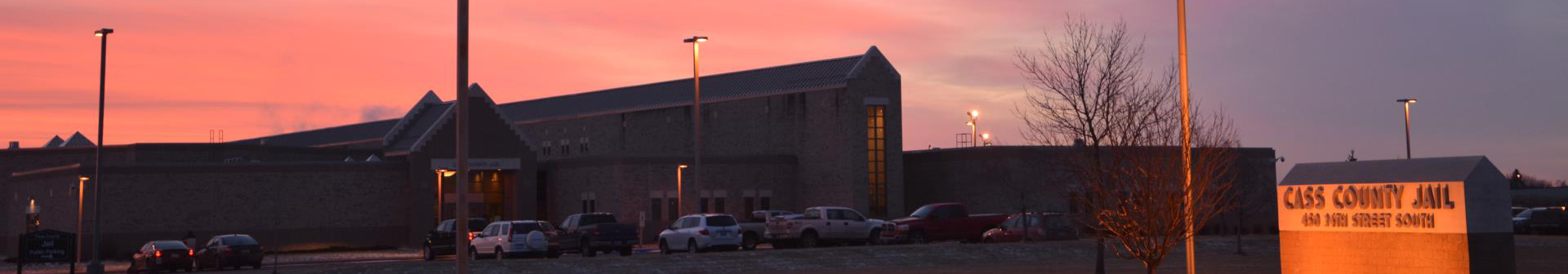 Image of the Cass County Jail at sunrise