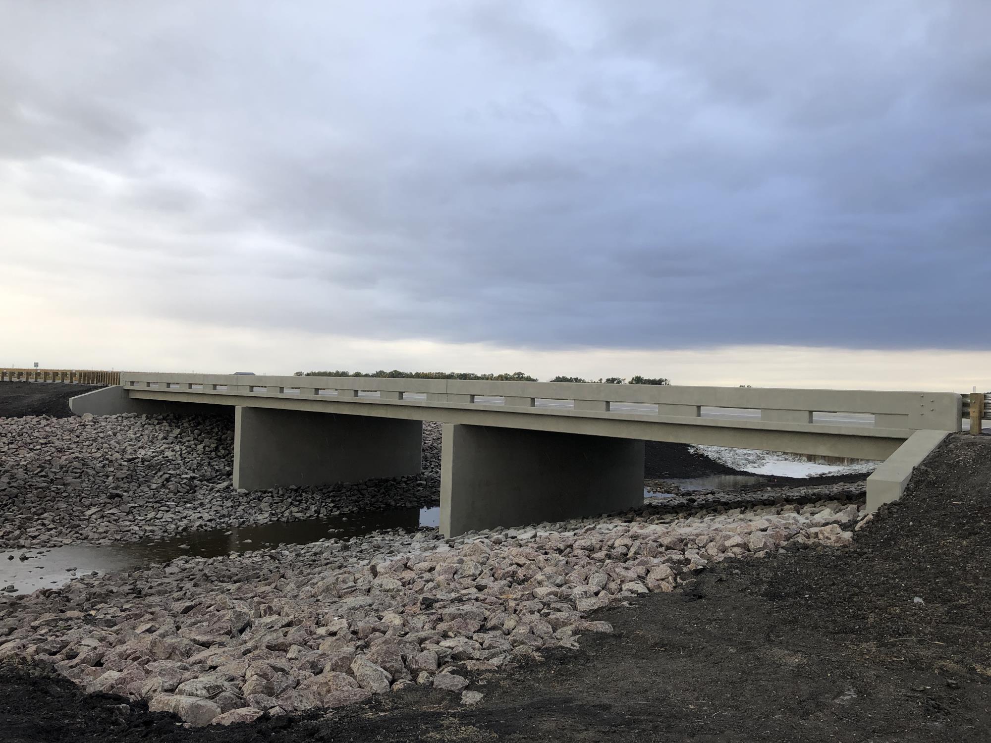 Image of a newly constructed bridge in Cass County