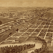 Bird's eye view of Fargo in 1880